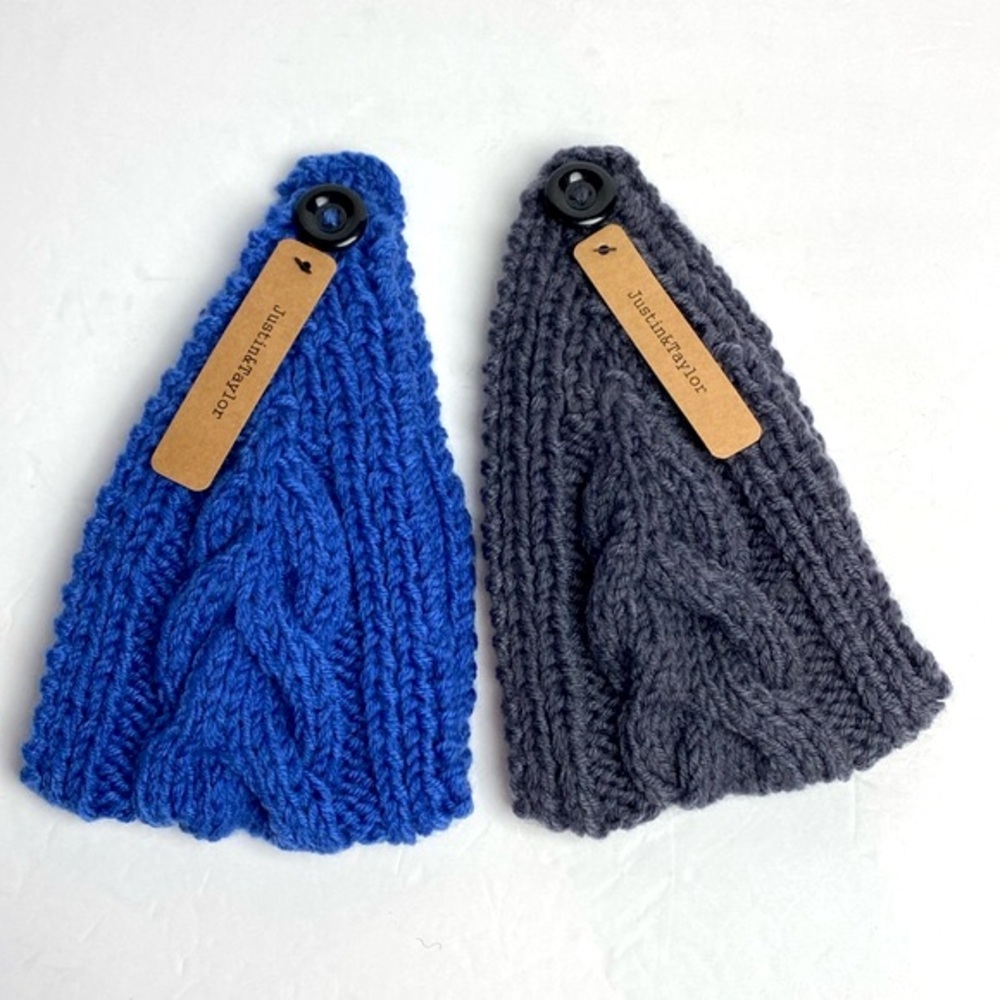 Justin & Taylor 2pcs/set Soft & Cozy Ribbed Knitted Winter Headbands Muffs